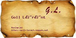 Goll Lóránt névjegykártya