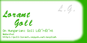 lorant goll business card